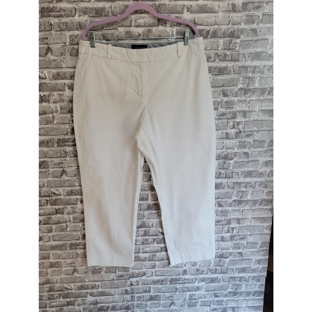 Talbots White Curvy Cropped Ankle Pants, Womens Sz 12, Summer, Travel